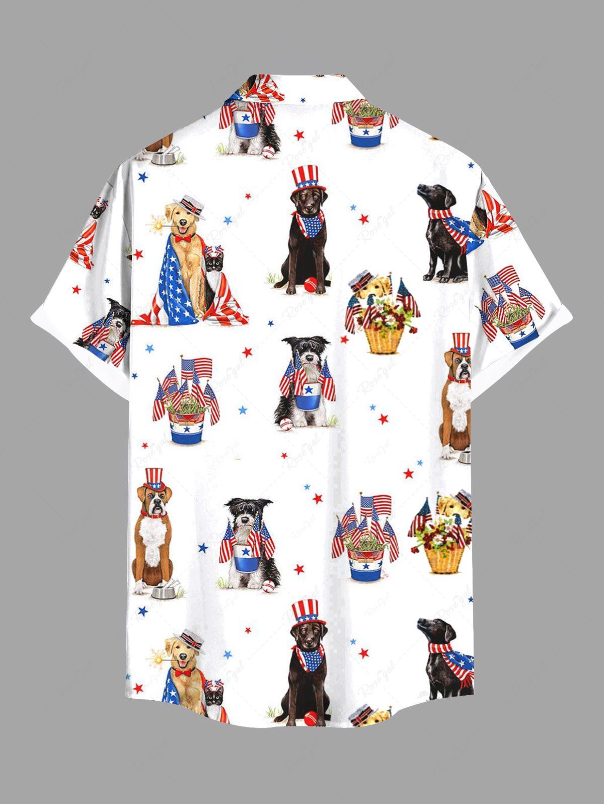 Patriotic American Flag Puppy Flower Basket Print Shirt Tank Top Dog And Owner Matching Outfits