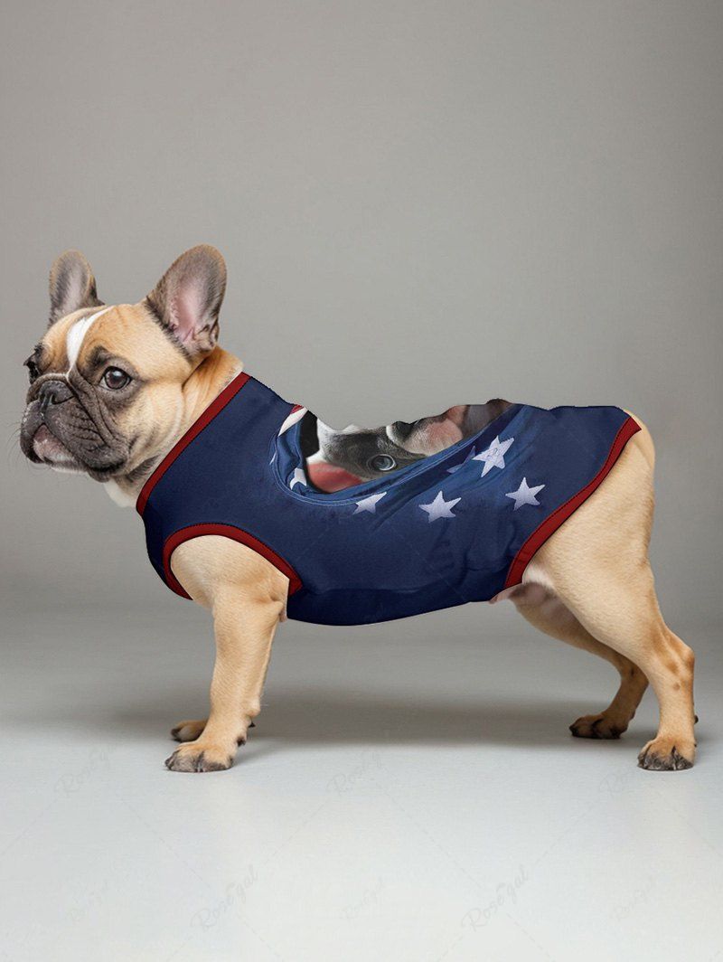 Patriotic American Flag Puppy Print Shirt Tank Top Dog And Owner Matching Outfits