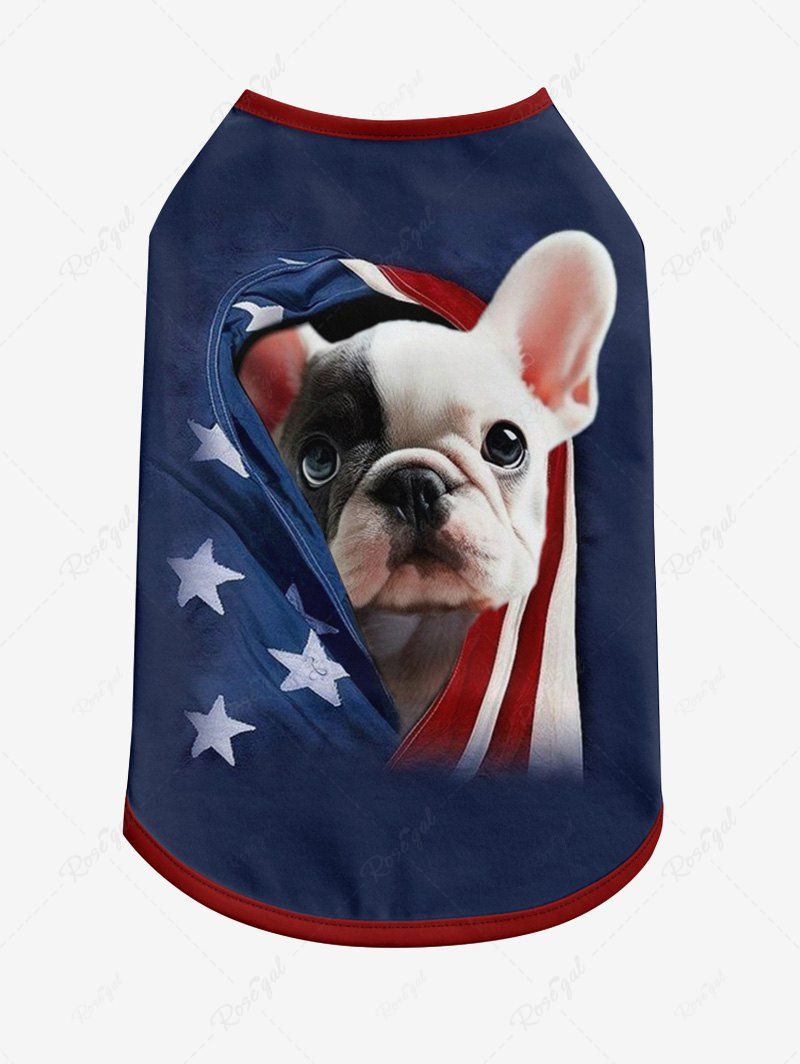 Patriotic American Flag Puppy Print Shirt Tank Top Dog And Owner Matching Outfits