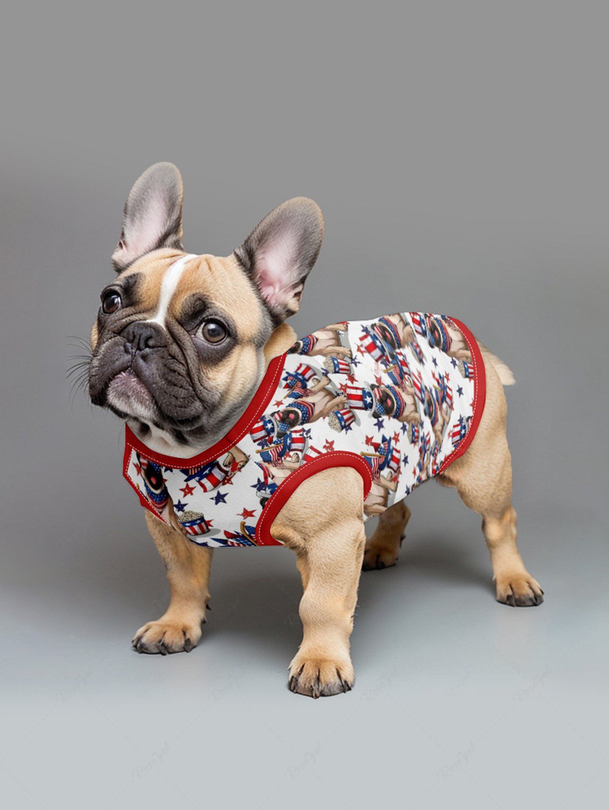 Patriotic American Flag Dogs Print Tank Top and Shirt Dog and Owner Matching Outfits
