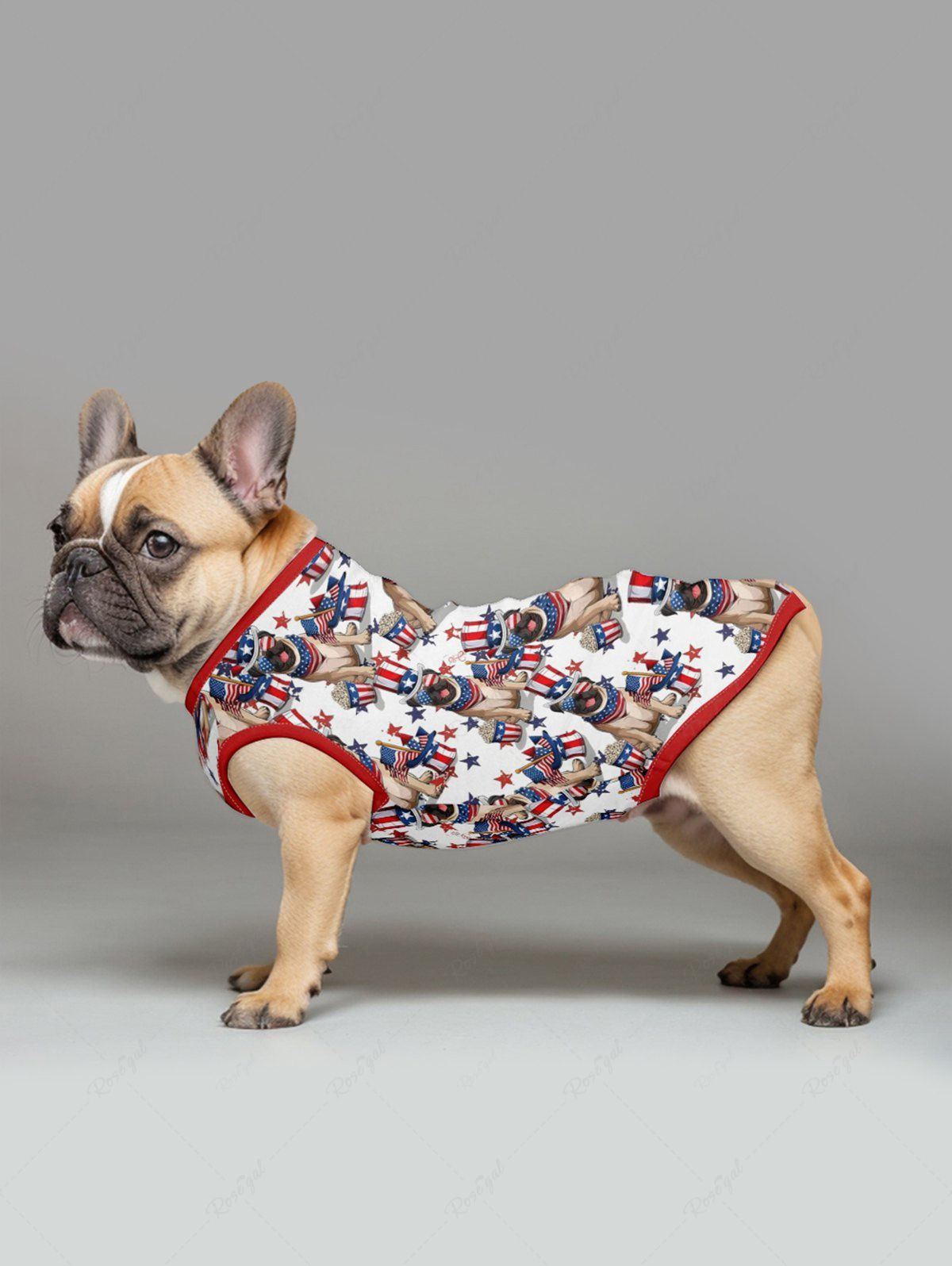 Patriotic American Flag Dogs Print Tank Top and Shirt Dog and Owner Matching Outfits