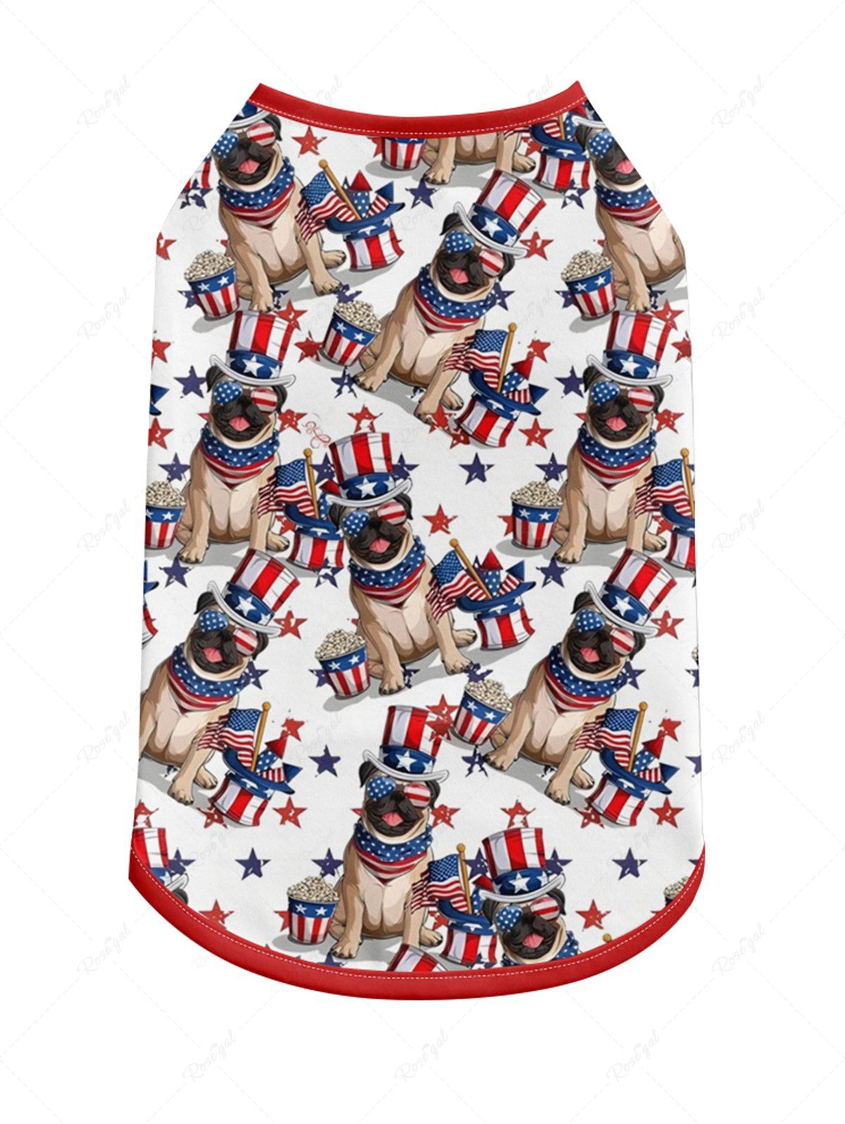 Patriotic American Flag Dogs Print Tank Top and Shirt Dog and Owner Matching Outfits