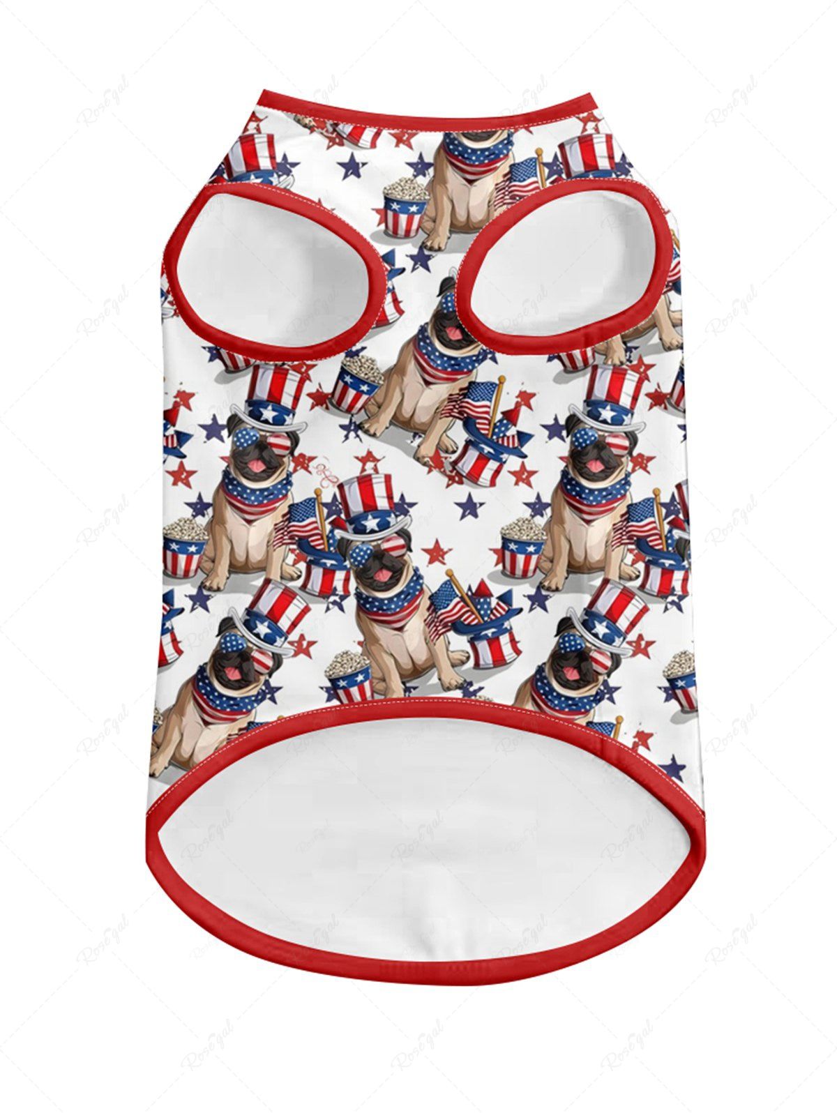 Patriotic American Flag Dogs Print Tank Top and Shirt Dog and Owner Matching Outfits