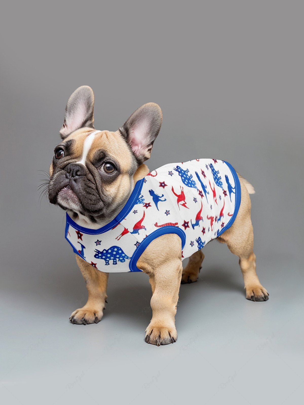 Pet's Patriotic American Flag Dinosaur Star Printed Tank Top