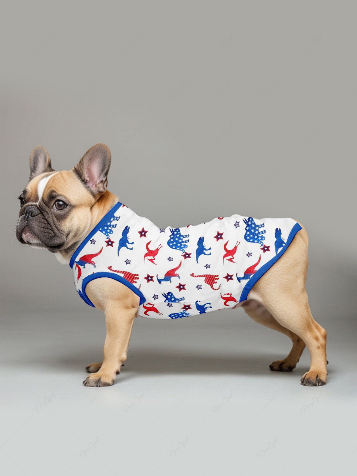 Pet's Patriotic American Flag Dinosaur Star Printed Tank Top