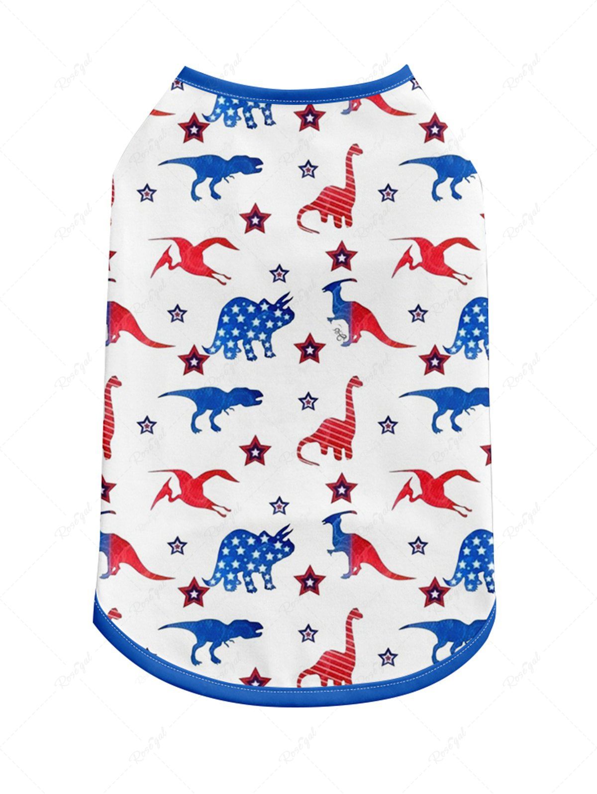 Pet's Patriotic American Flag Dinosaur Star Printed Tank Top