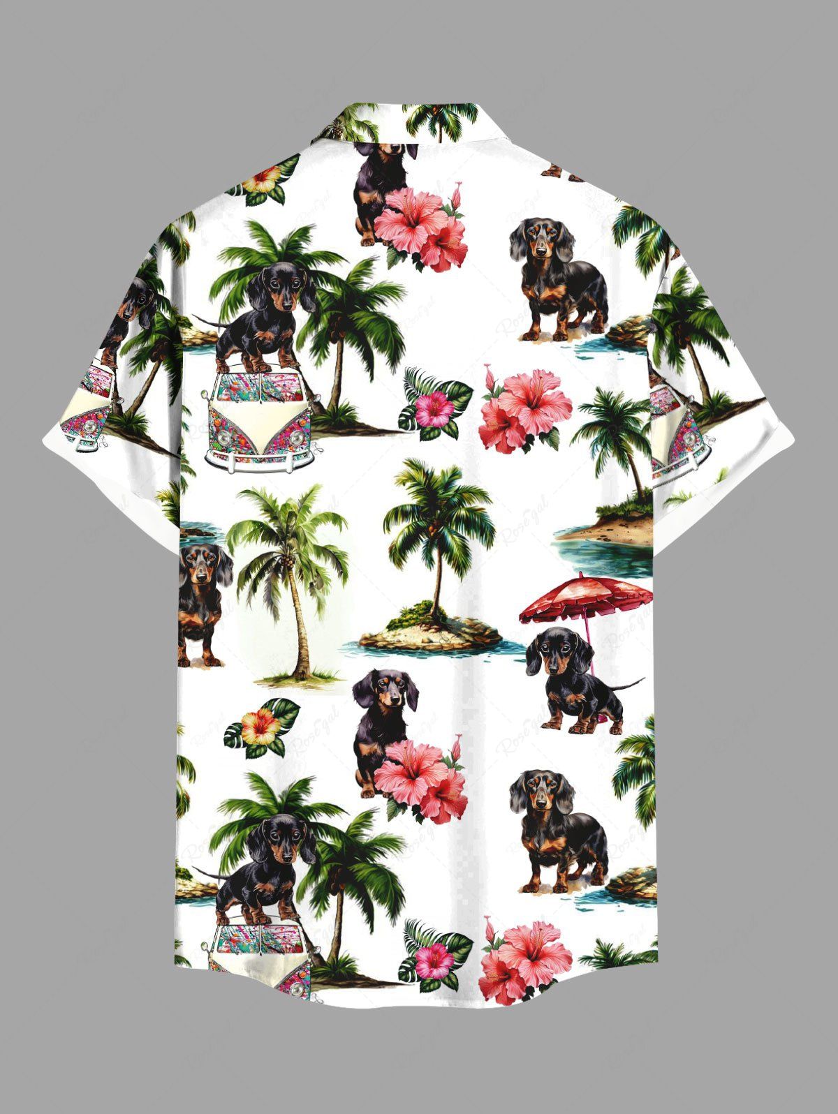 Coconut Tree Tropical Leaves Floral Print Hawaii Shirt Dog And Owner Matching Outfits