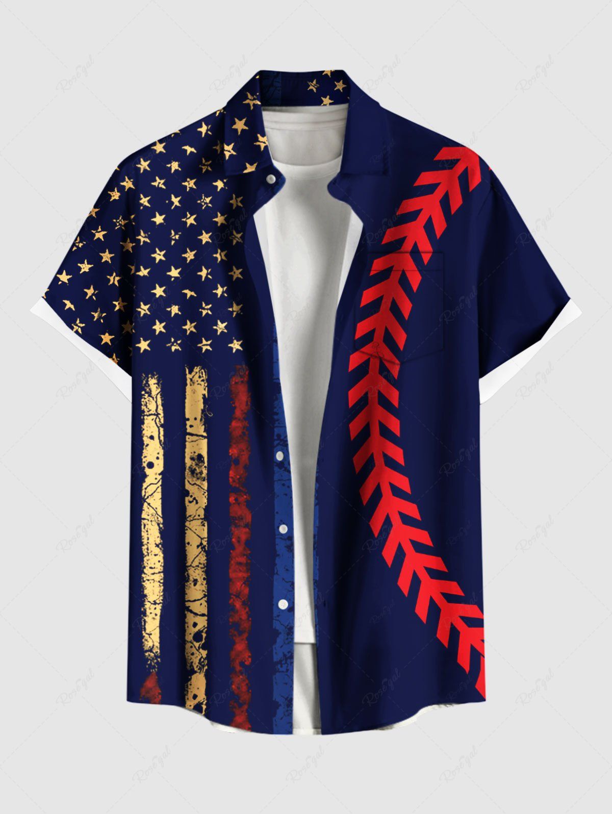 Patriotic American Flag Curve Printed Shirt Tank Top Dog And Owner Matching Outfits