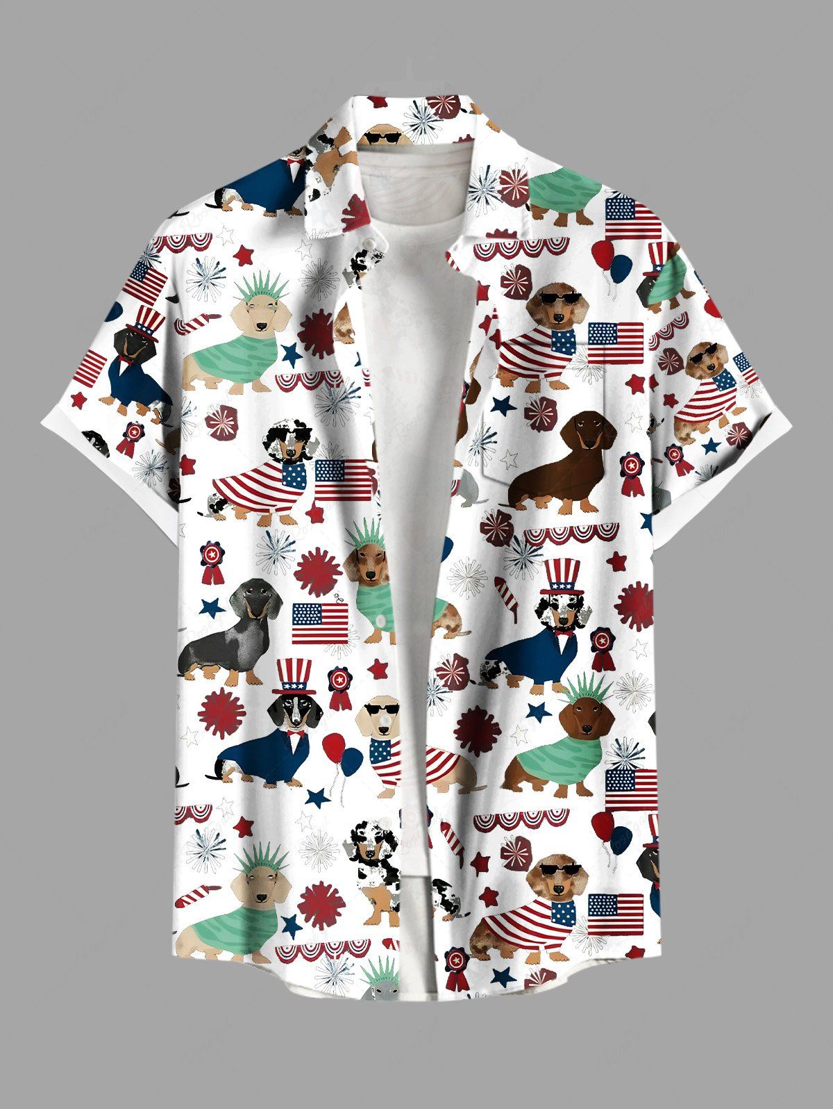 Patriotic American Flag Puppy Print Shirt Tank Top Dog And Owner Matching Outfits