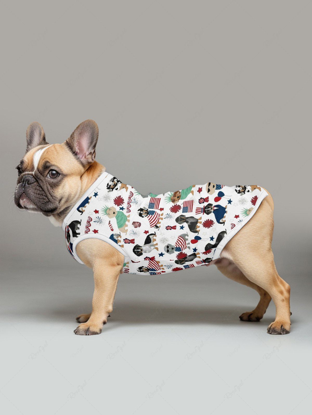 Patriotic American Flag Puppy Print Shirt Tank Top Dog And Owner Matching Outfits