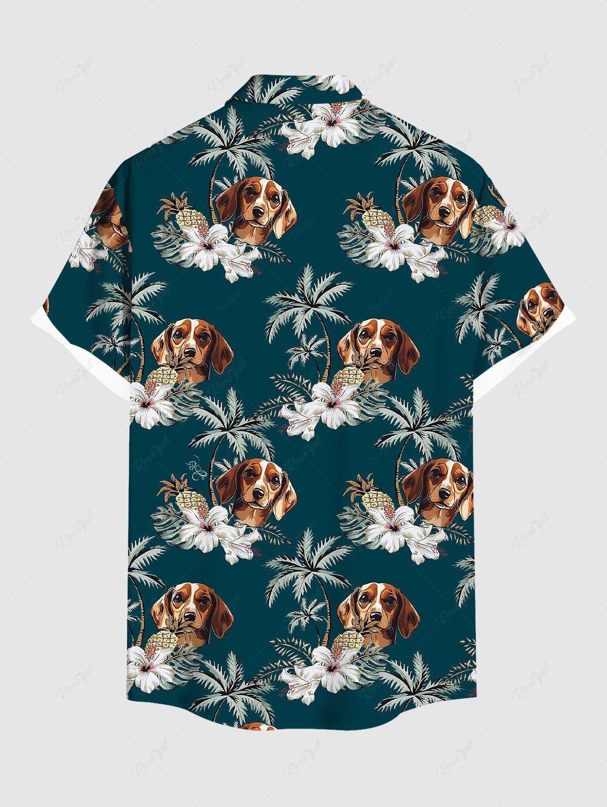 Dogs Flowers Coconut Tree Print Hawaii Tank Top and Shirt Dog and Owner Matching Outfits