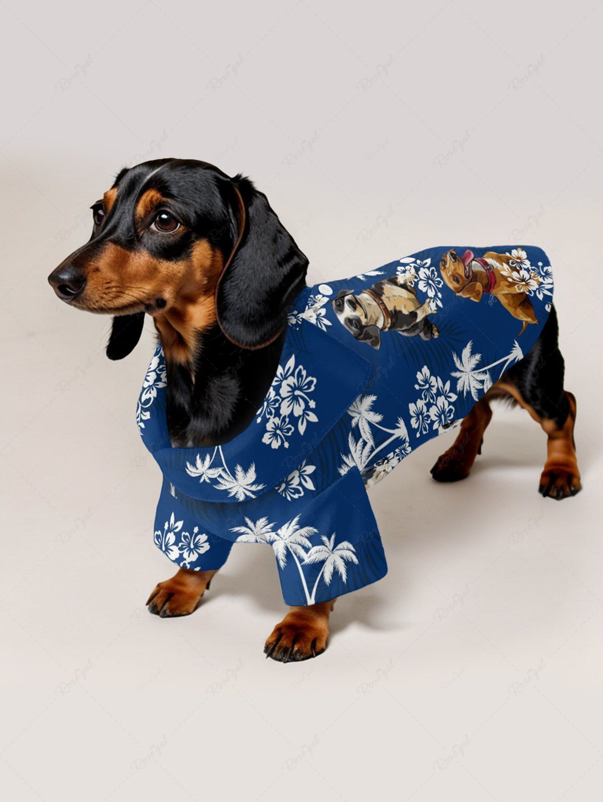 Pet's Dogs Coconut Tree Flowers Printed Hawaii Shirt