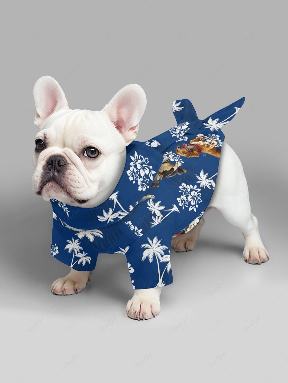 Pet's Dogs Coconut Tree Flowers Printed Hawaii Shirt