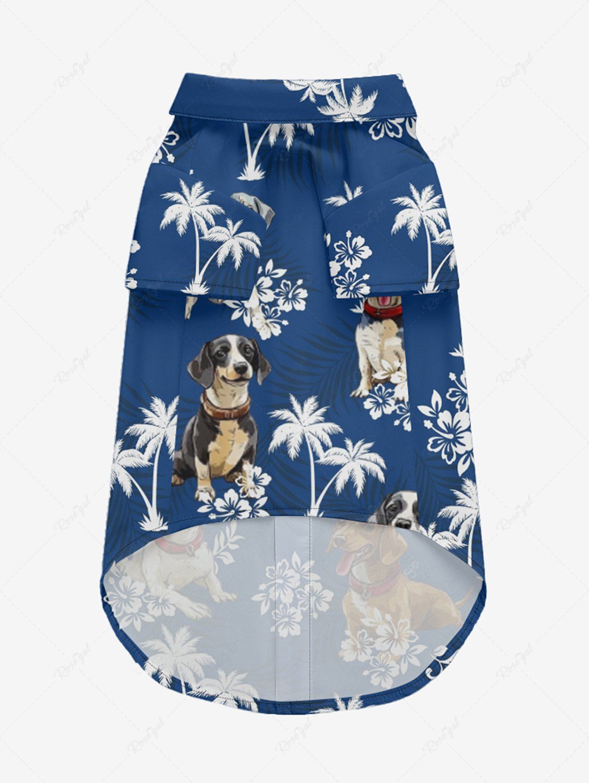 Pet's Dogs Coconut Tree Flowers Printed Hawaii Shirt