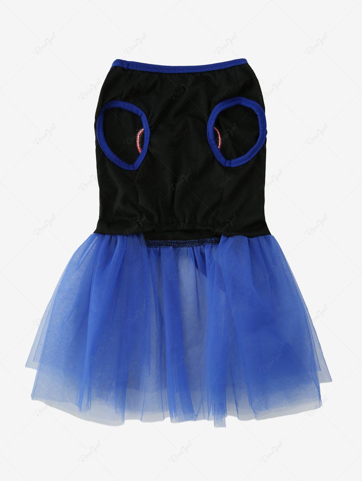 Pet's Patriotic American Flag Printed Heart Sheer Mesh Bowknot Dress