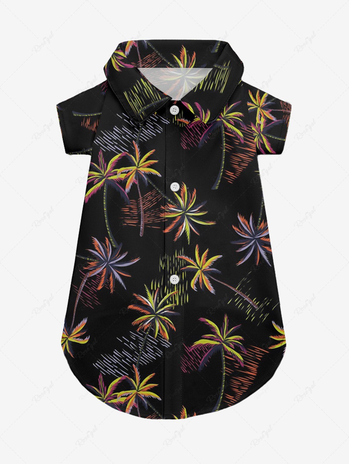 Pet's Coconut Tree Water Ripples Printed Hawaii Shirt
