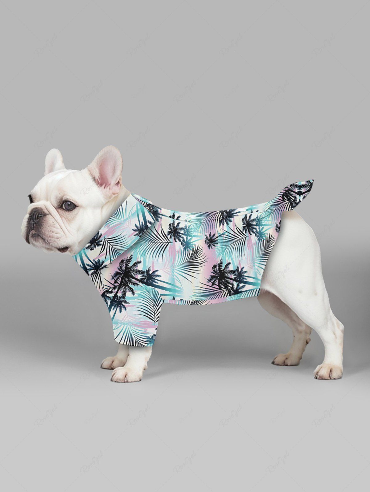 Pet's Tropical Leaf Coconut Tree Print Hawaii Shirt