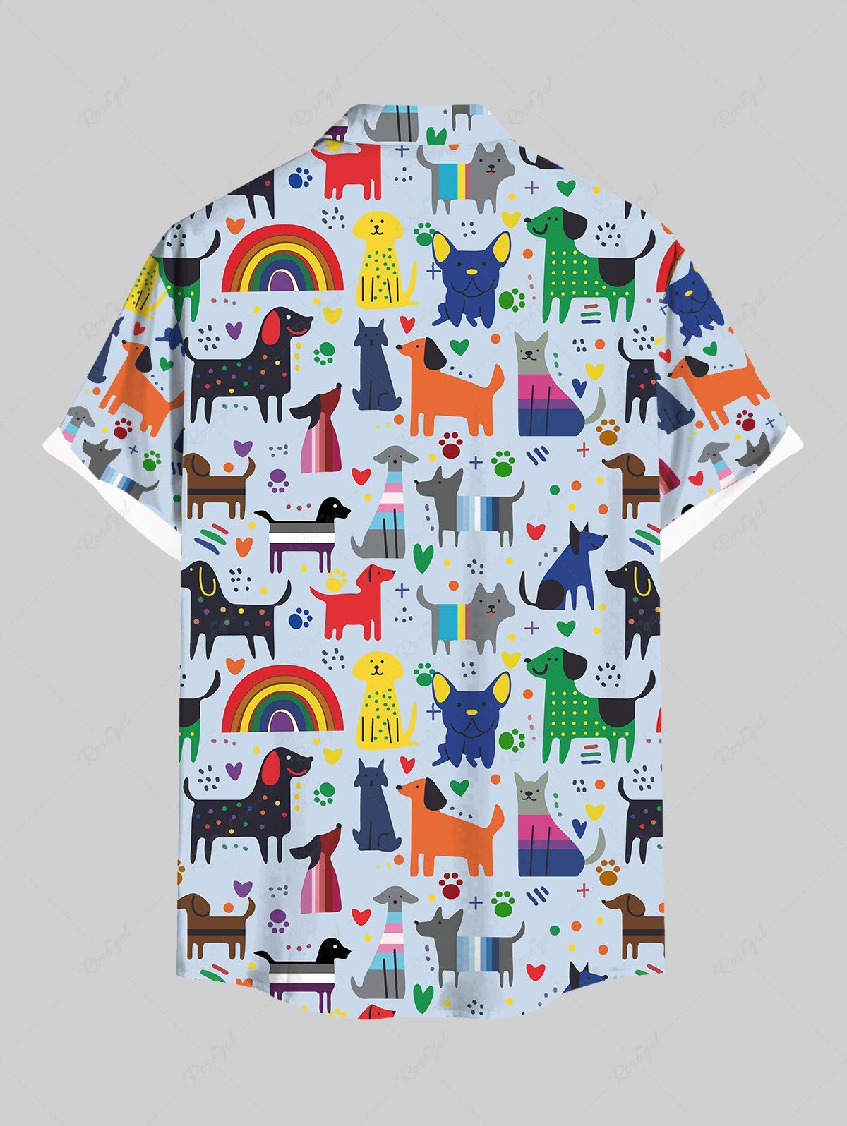 Colorful Dogs Rainbow Heart Foot Print Shirts Dog and Owner Matching Outfits