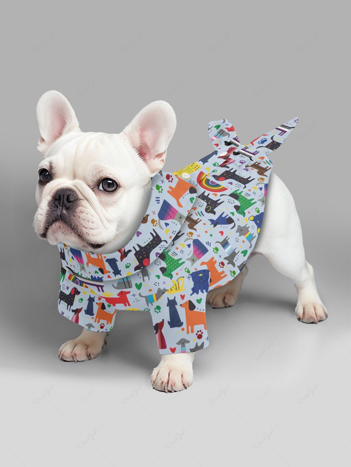 Colorful Dogs Rainbow Heart Foot Print Shirts Dog and Owner Matching Outfits