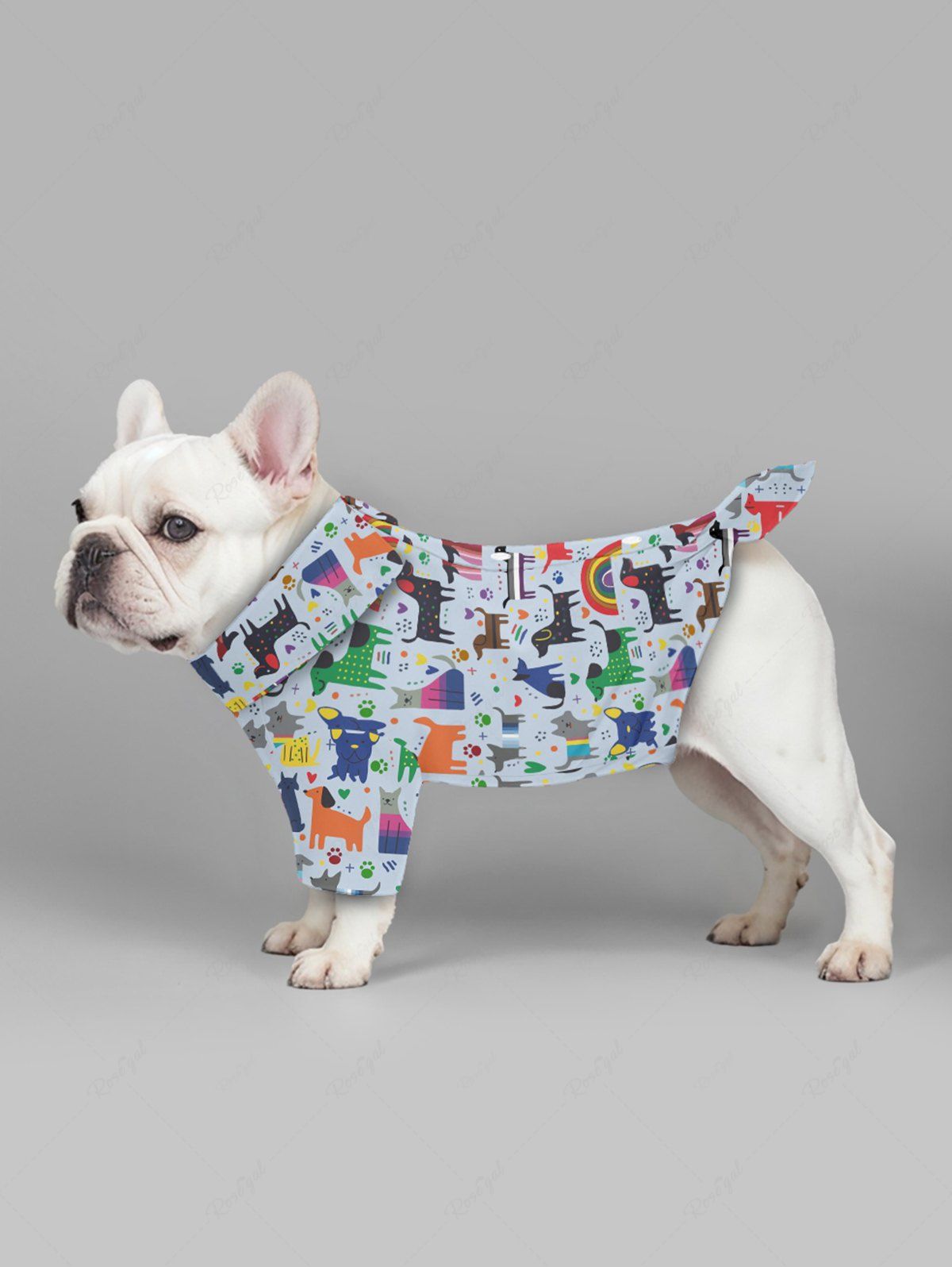 Colorful Dogs Rainbow Heart Foot Print Shirts Dog and Owner Matching Outfits