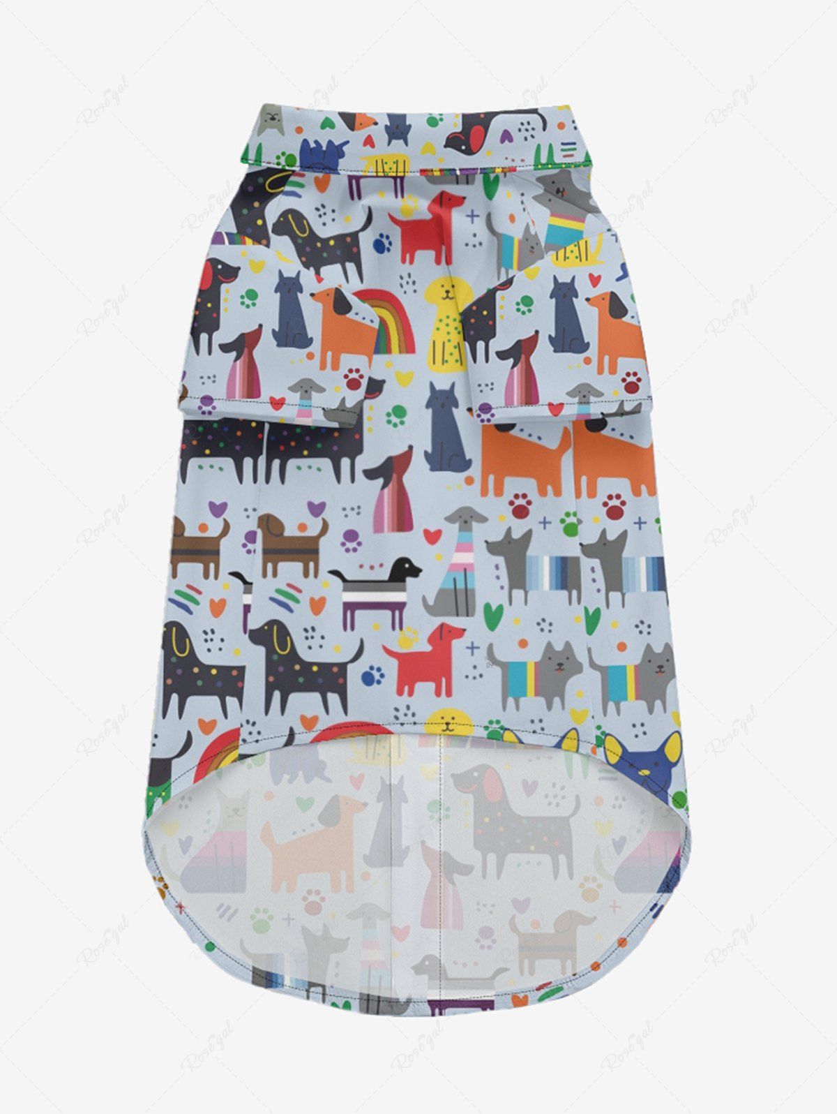 Colorful Dogs Rainbow Heart Foot Print Shirts Dog and Owner Matching Outfits