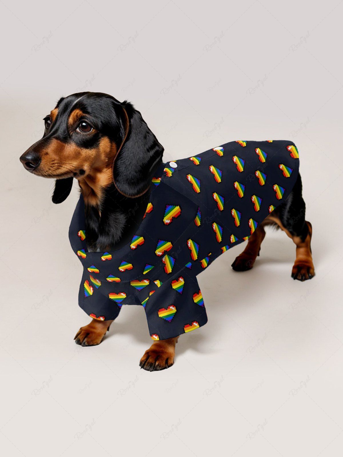 Pet's Rainbow Heart Printed Shirt