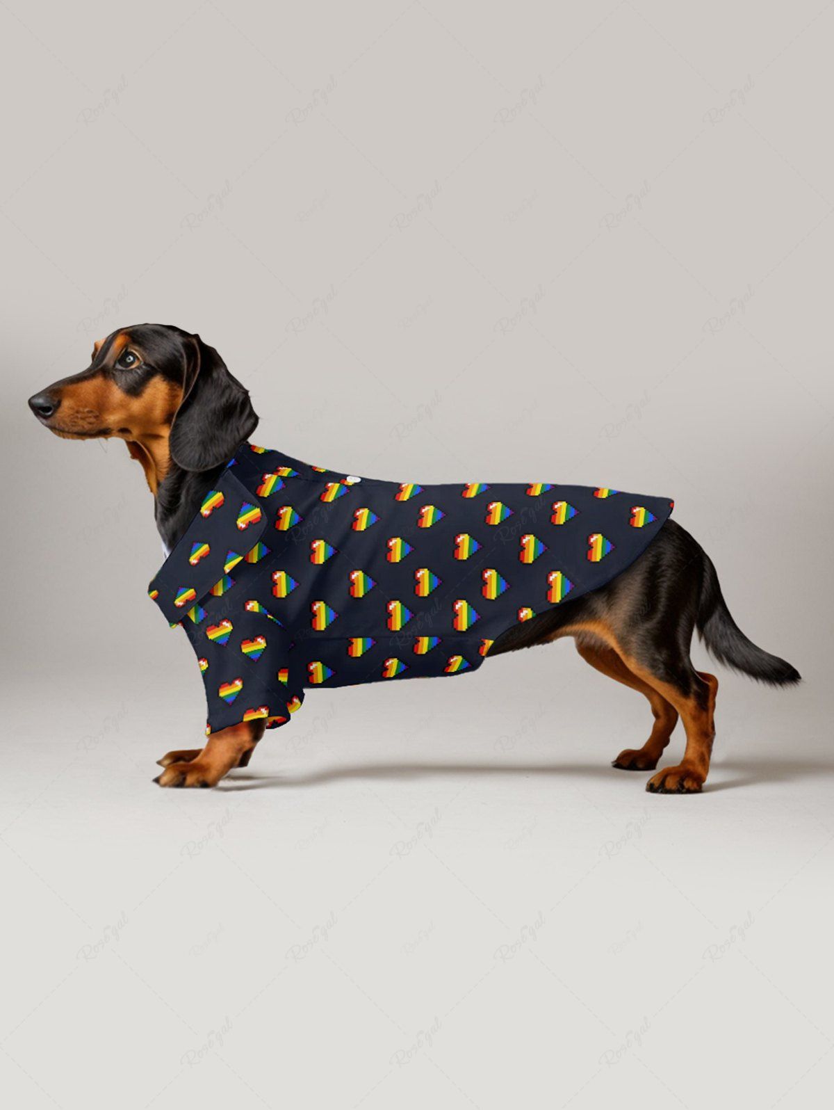 Pet's Rainbow Heart Printed Shirt