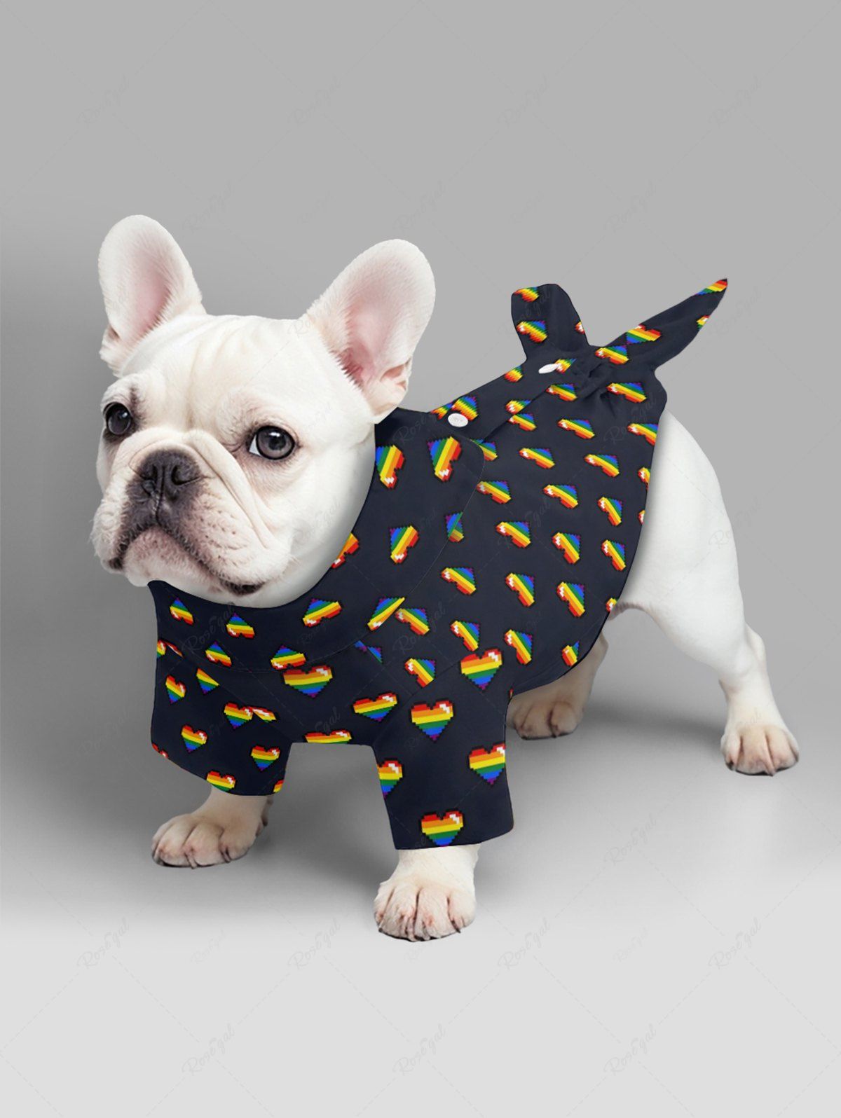 Pet's Rainbow Heart Printed Shirt