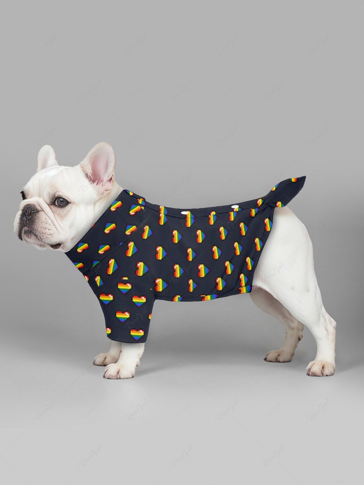 Pet's Rainbow Heart Printed Shirt