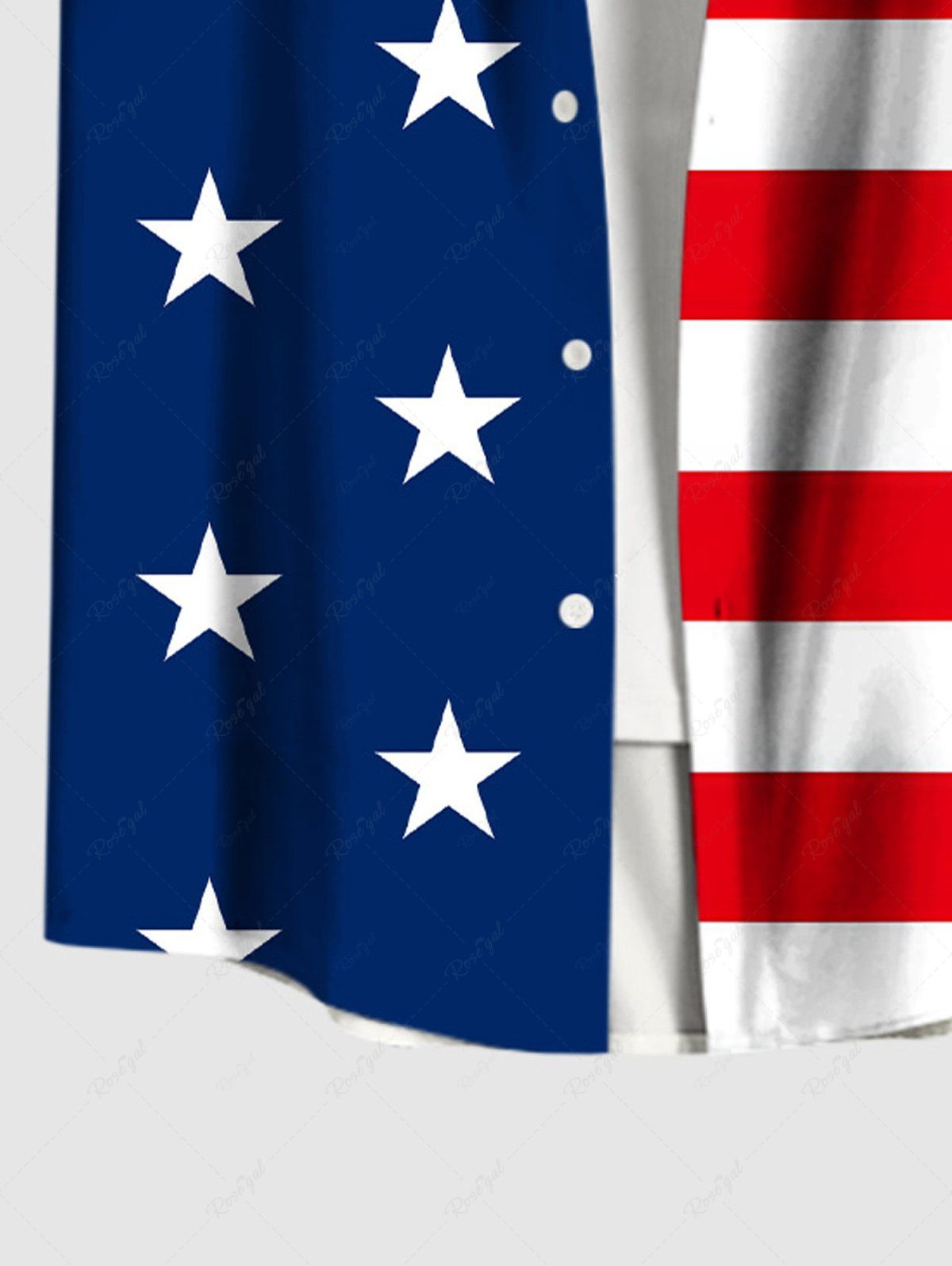 Plus Size Patriotic American Flag Print Button Pocket Shirt For Men