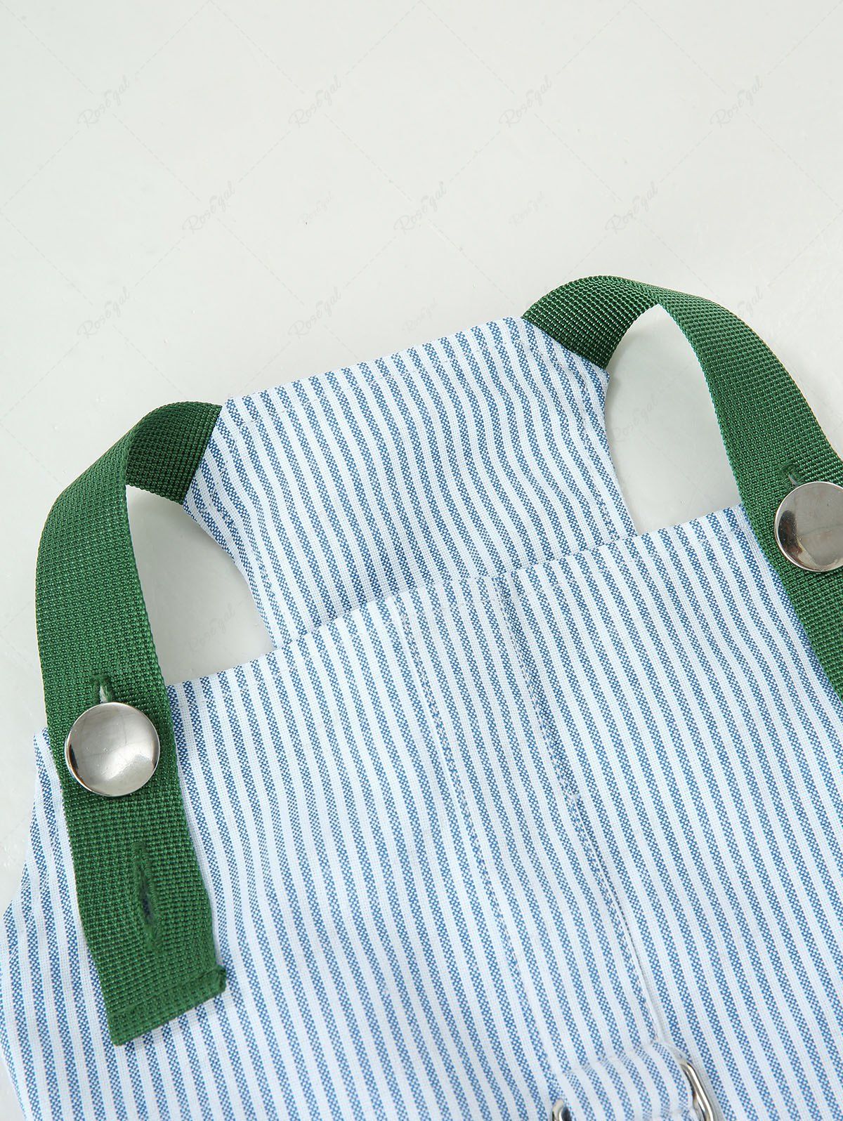 Pet's Stripes Print Ruffles Dress With Leash
