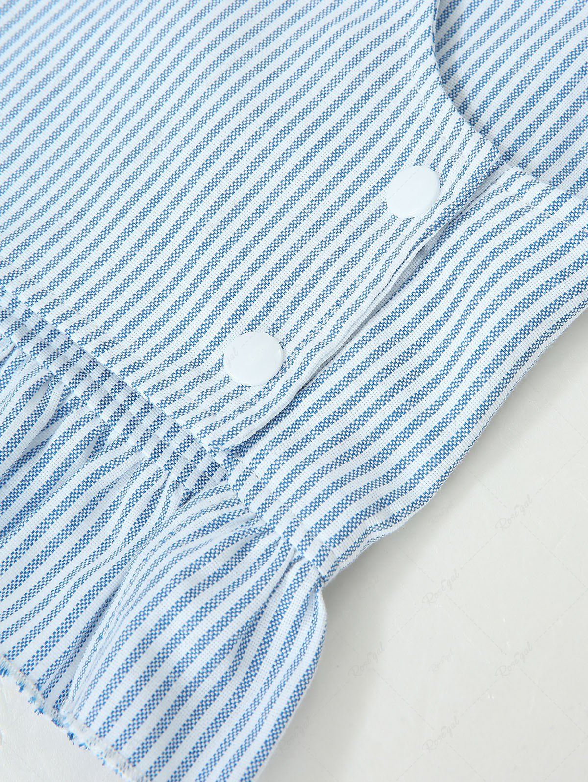 Pet's Stripes Print Ruffles Dress With Leash