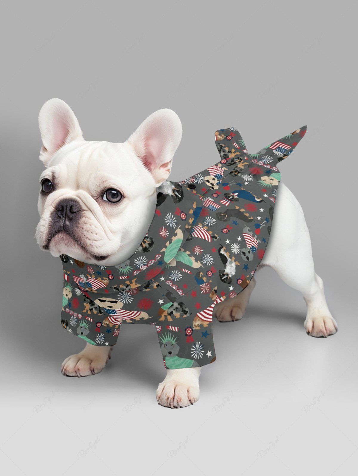 Patriotic American Flag Dogs Star Snowflake Print Shirt and Beach Shorts Dog and Owner Matching Outfits