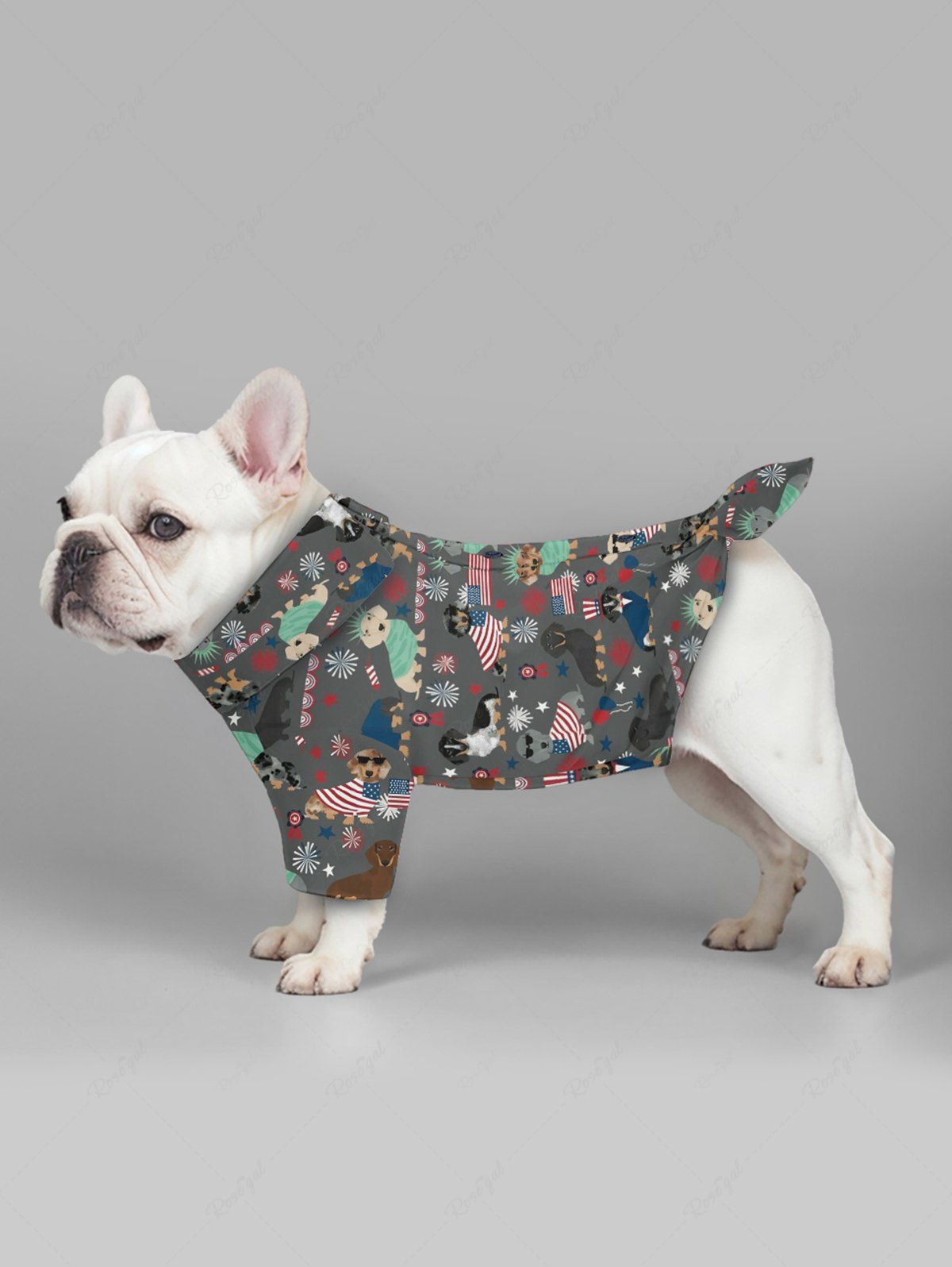 Patriotic American Flag Dogs Star Snowflake Print Shirt and Beach Shorts Dog and Owner Matching Outfits