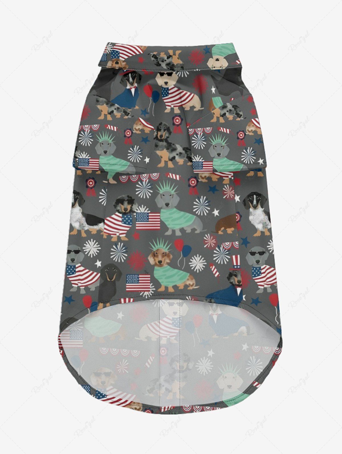Patriotic American Flag Dogs Star Snowflake Print Shirt and Beach Shorts Dog and Owner Matching Outfits