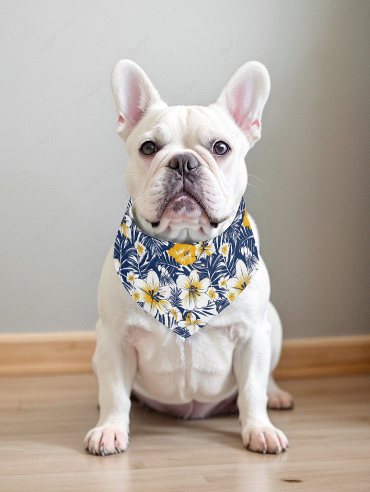 Pet's Tropical Leaves Hibiscus Floral Print Hawaii Bandana Bibs