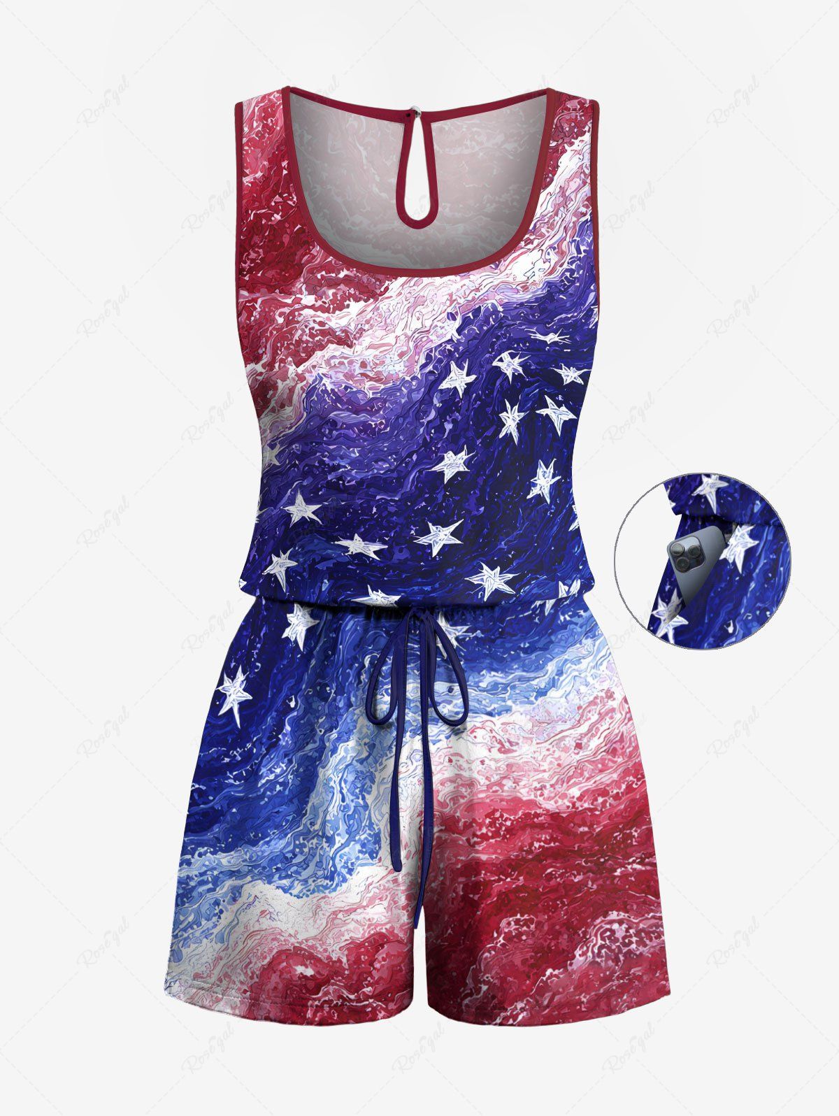 Patriotic American Flag Painting Print Romper Shirt Dog And Owner Matching Outfits