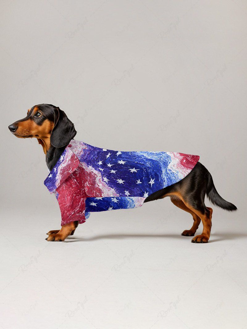 Patriotic American Flag Painting Print Romper Shirt Dog And Owner Matching Outfits