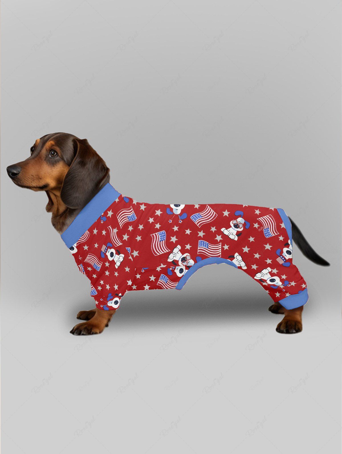 Patriotic American Flag Print Pajama and Wide Leg Pants Dog and Owner Matching Outfits