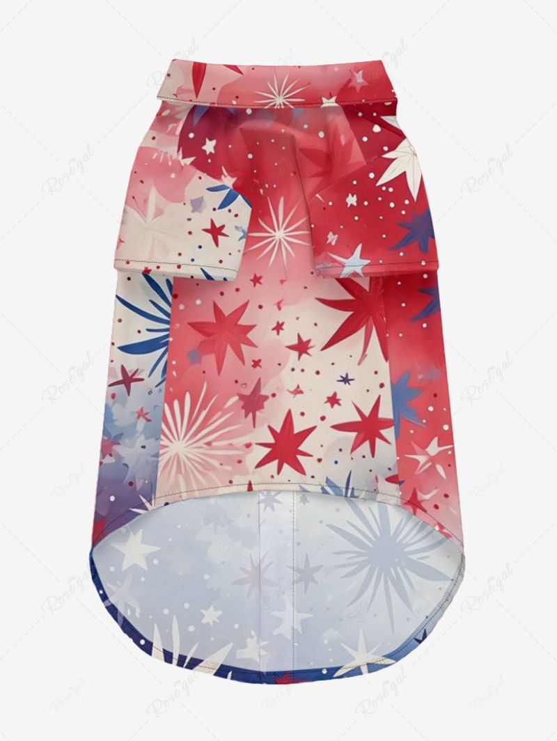 Tie Dye Ombre Patriotic American Flag Fireworks Printed Shirt Romper Dog And Owner Matching Outfits