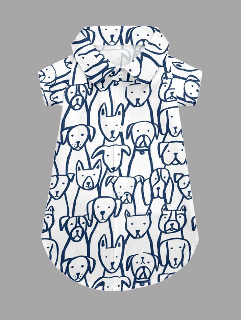 Puppy Hand-painted Printed Shirt Dog And Owner Matching Outfits