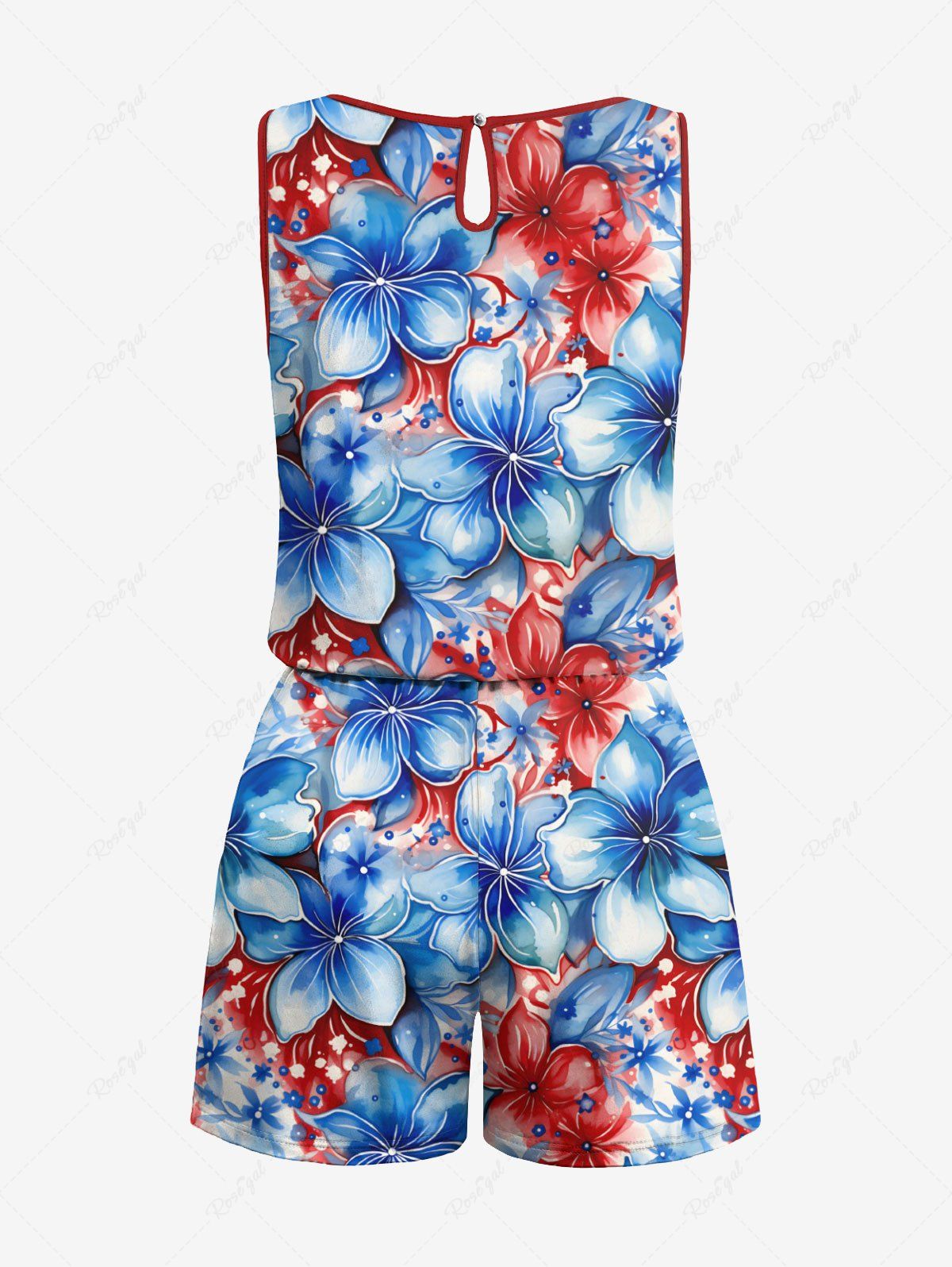 Patriotic American Flag Floral Printed Shirt Romper Dog And Owner Matching Outfits