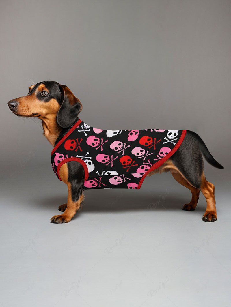 Pet's Colorful Skull Bone Print Tank Top