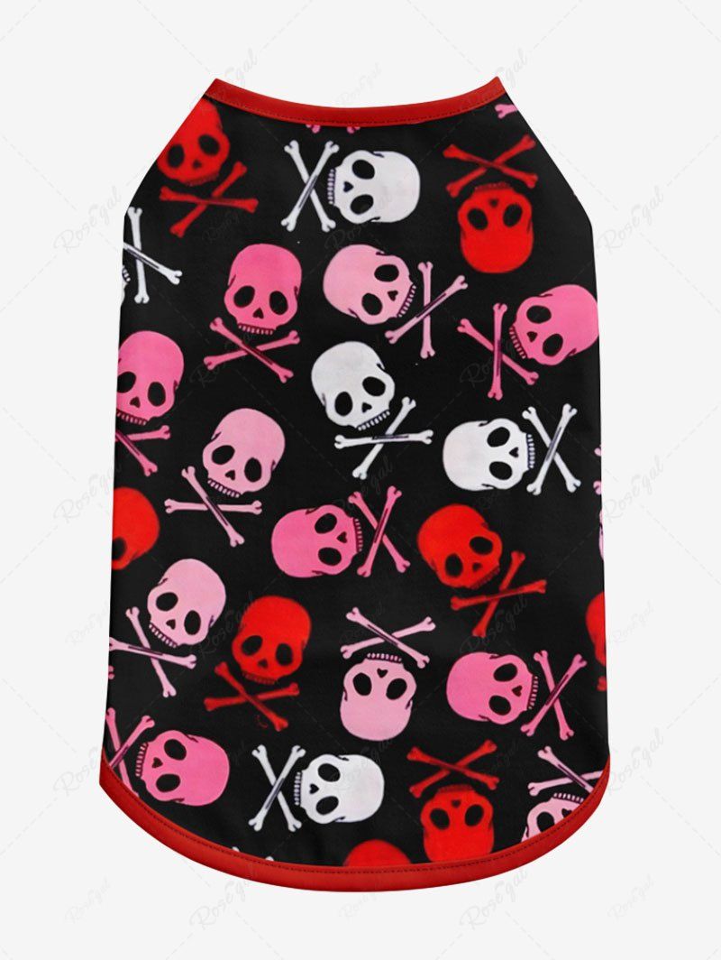 Pet's Colorful Skull Bone Print Tank Top