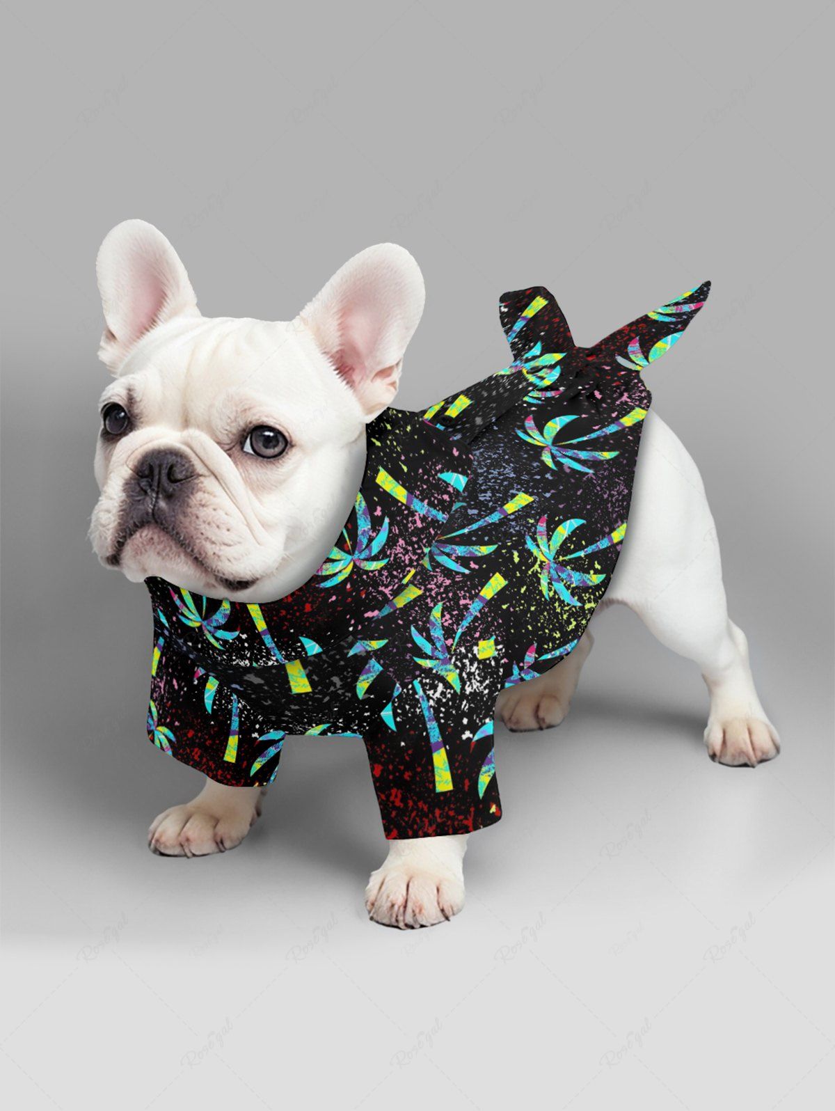 Pet's Coconut Tree Paint Splatter Print Hawaii Shirt