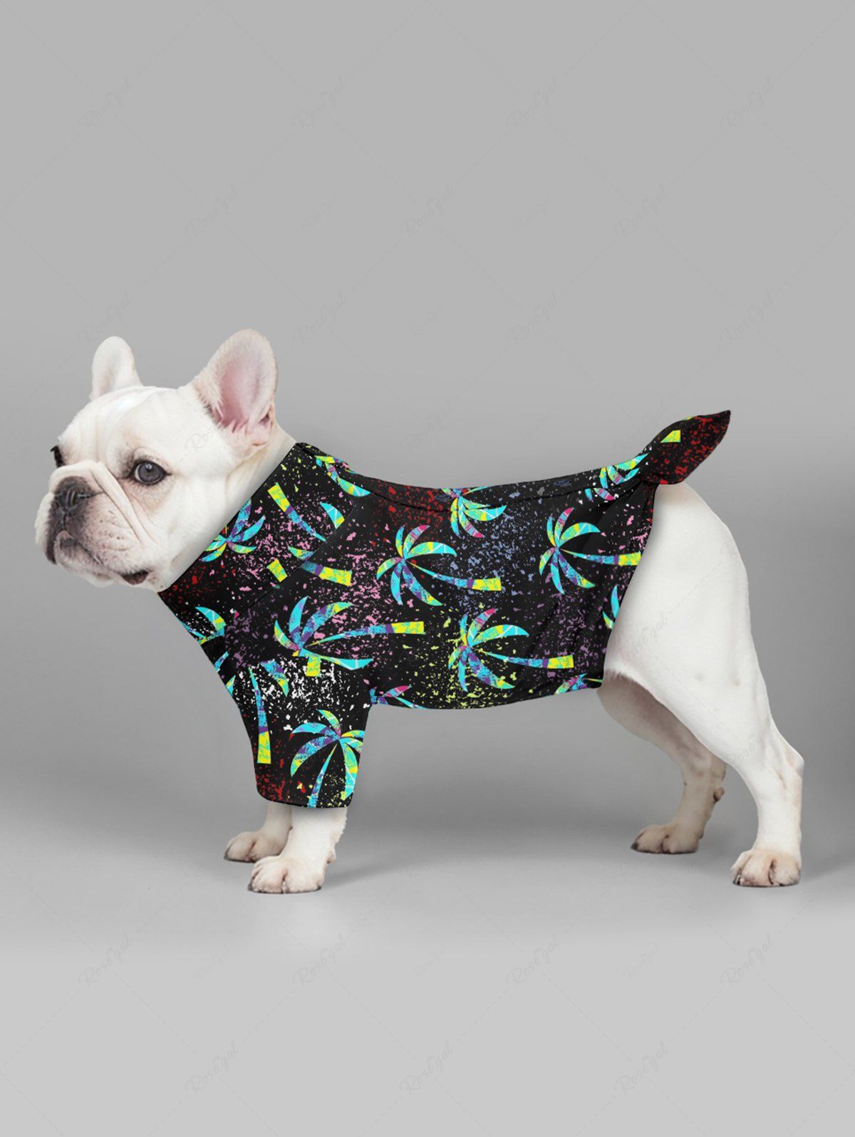 Pet's Coconut Tree Paint Splatter Print Hawaii Shirt