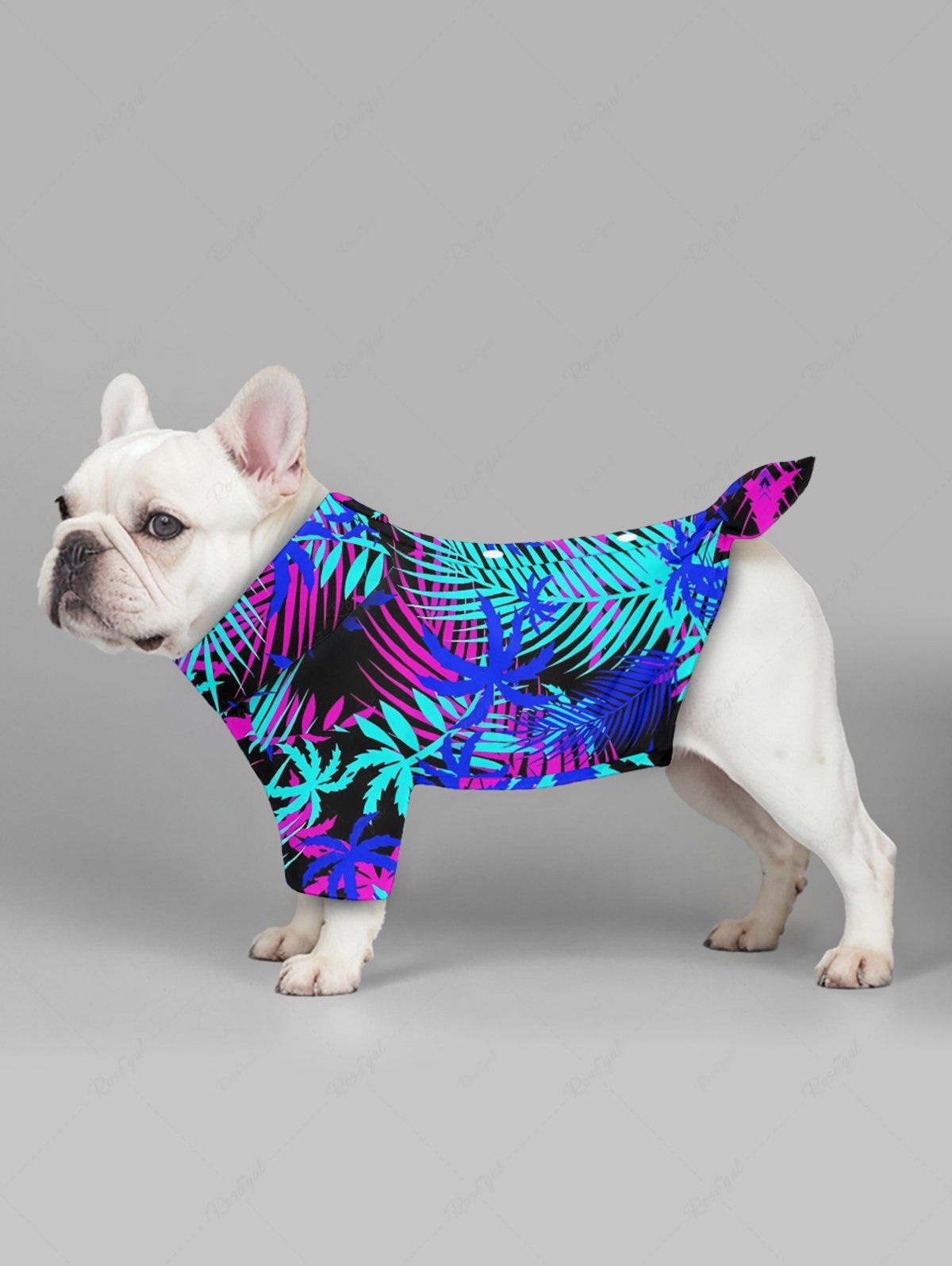 Pet's Coconut Tree Tropical Leaf Print Hawaii Shirt