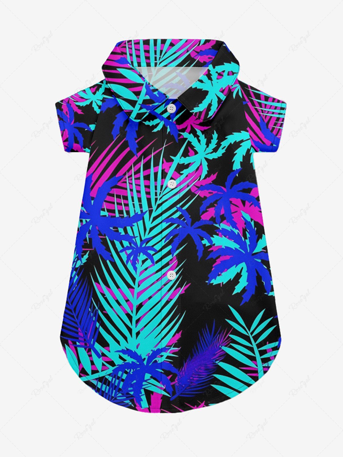 Pet's Coconut Tree Tropical Leaf Print Hawaii Shirt