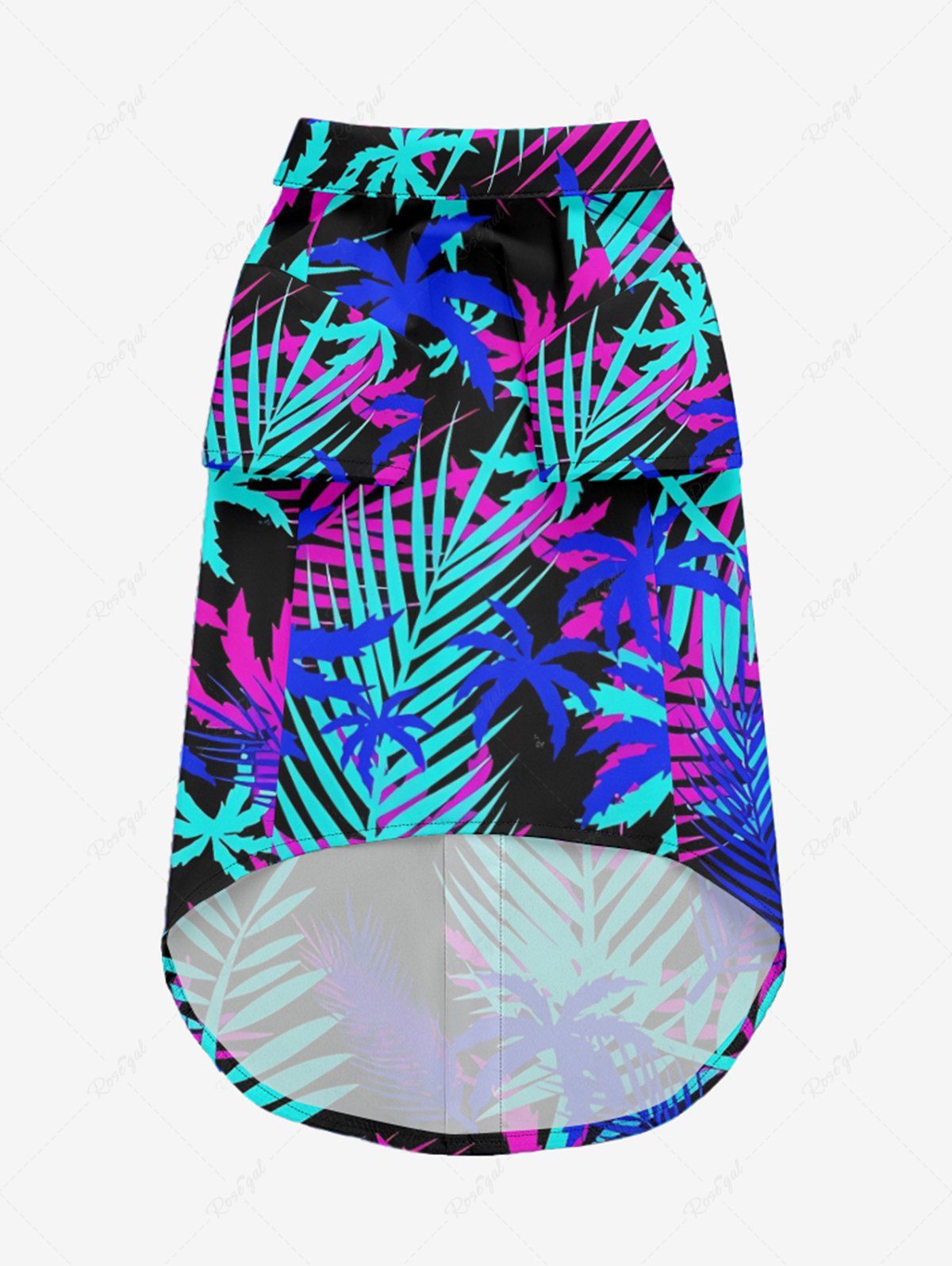 Pet's Coconut Tree Tropical Leaf Print Hawaii Shirt