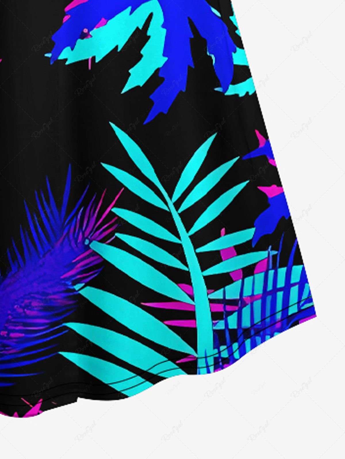 Plus Size Coconut Tree Tropical Leaf Print Surplice Hawaii Cami Dress